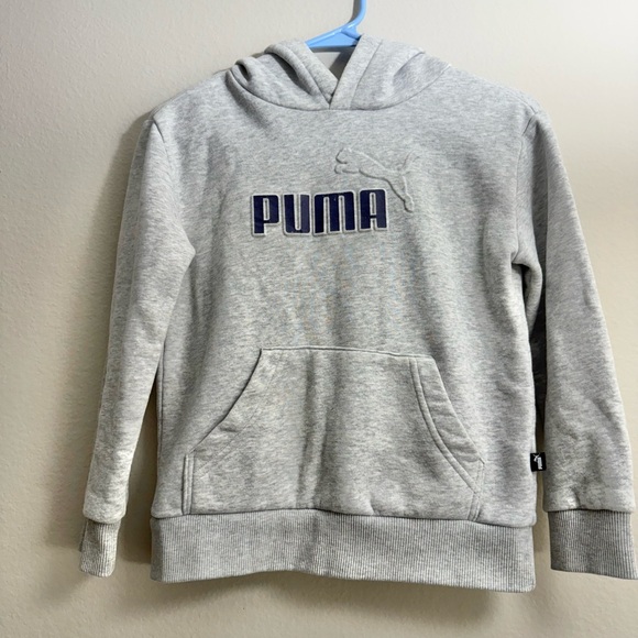 Puma Light Gray Fleece-Lined Hoodie Tracksuit Set - Picture 1 of 5